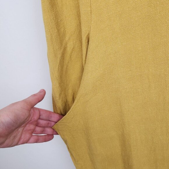 Eve Gravel Linen Blend Owl Moon Sleeveless Jumpsuit in Saffron sz XS - Picture 9 of 12